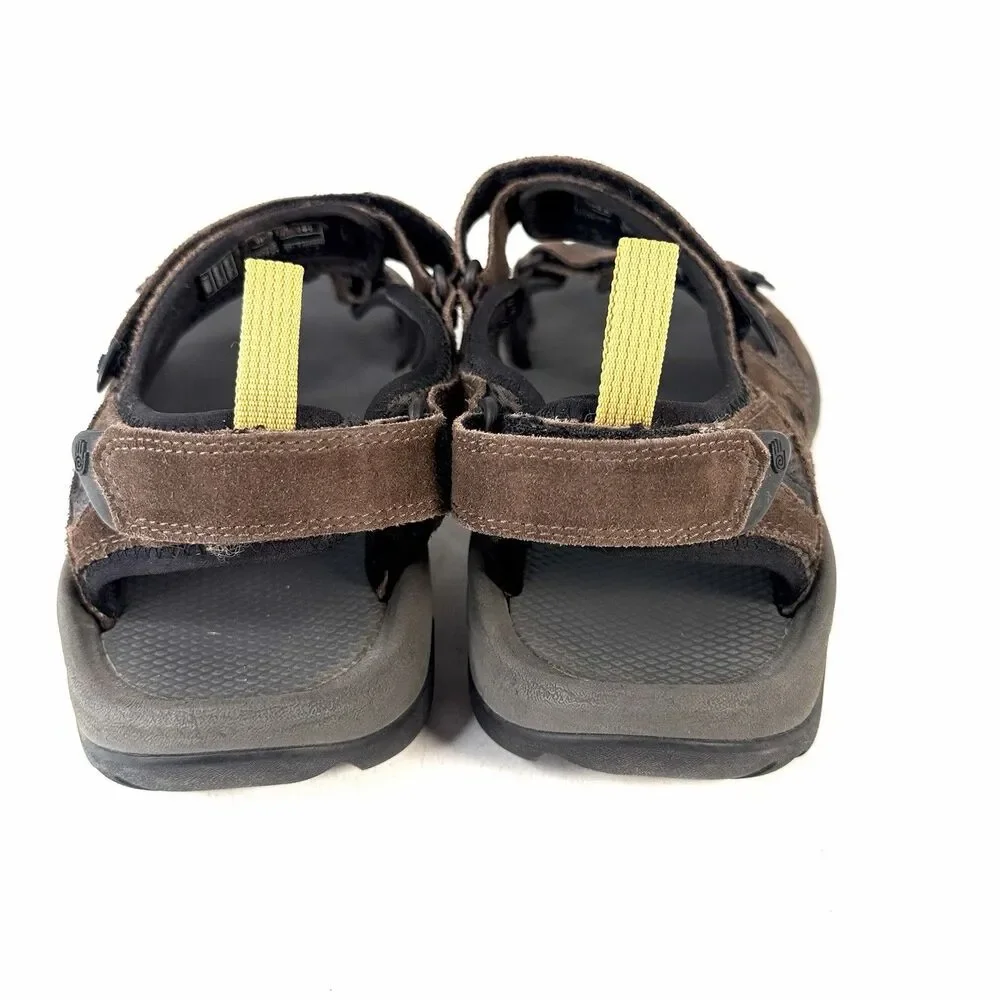TEVA Katavi 4144 Brown Leather Water Hiking Sport Sandal Adjustable Mens Size 12